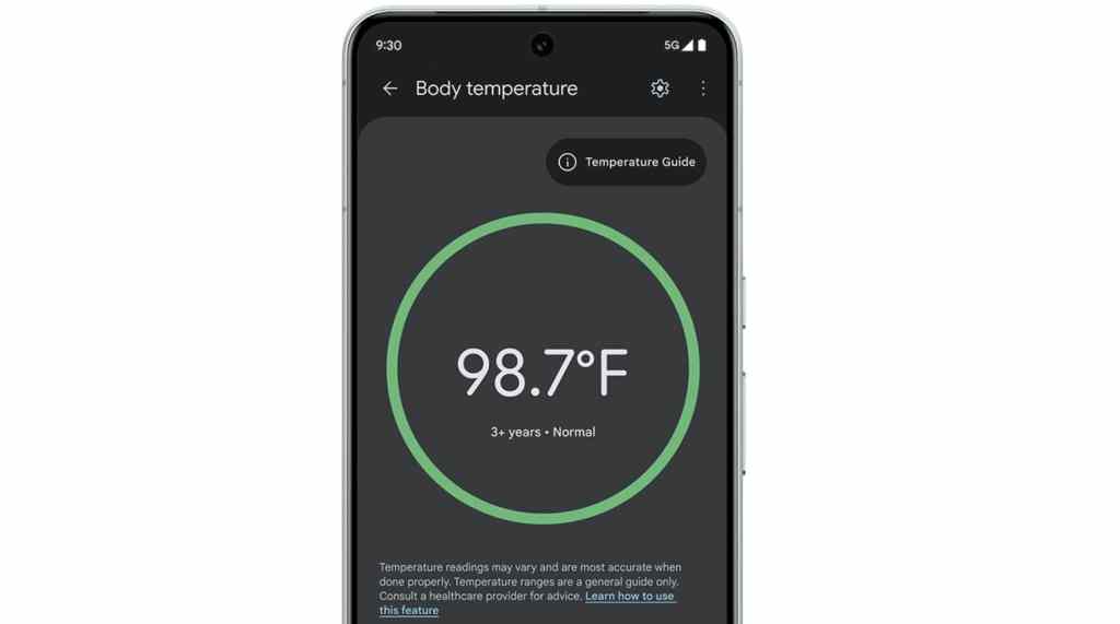 Gli utenti di Pixel 8 Pro ora possono utilizzare l'app Termometro per misurare la temperatura corporea